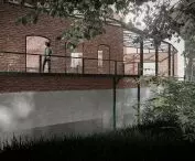 widok z sąsiadującego parku