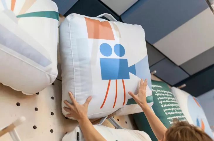Colorful motifs on cushions