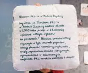 The other side of the cushion is a short informative text