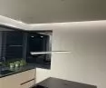 Minimalist Led Line lamp over kitchen island from LEDesign