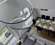 Modern Led Orbit chandelier composed of three rings from LEDesign