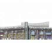 Longitudinal section of the building 