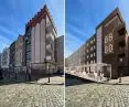Old Market Square in Gorzow Wielkopolski, before and after