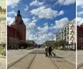 three faces of the Old Market in Gorzow Wielkopolski