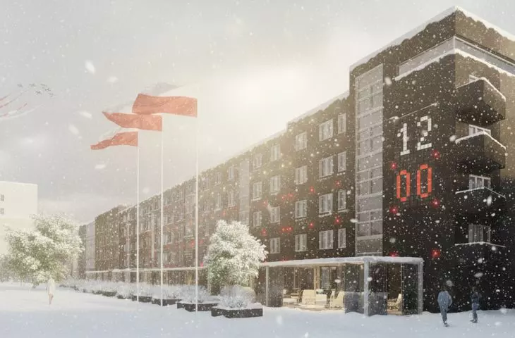 Illumination of the new elevations of the Old Market Square in Gorzow Wielkopolski