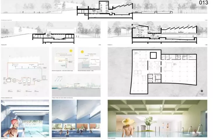 Third place, indoor swimming pool plan