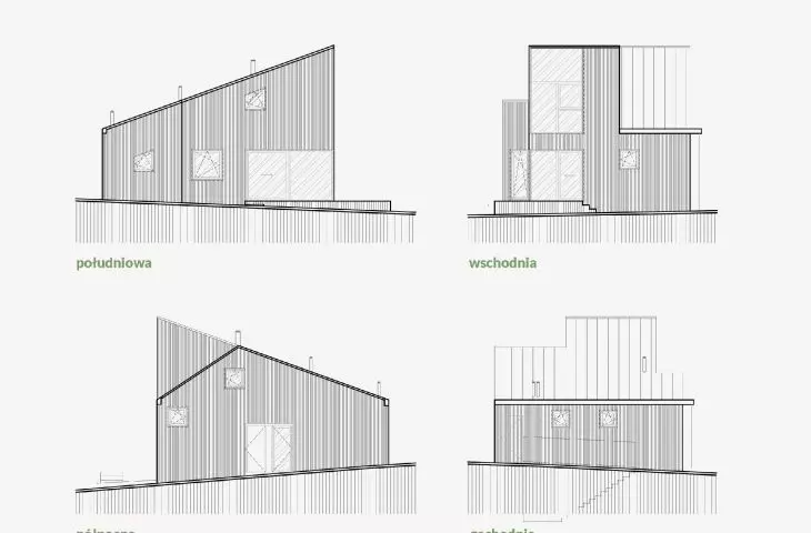 House by the pasture, elevations