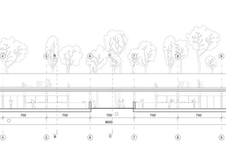 cross-section A-A