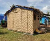 Temporary shelter made of paper tubes, Philippines, 2014