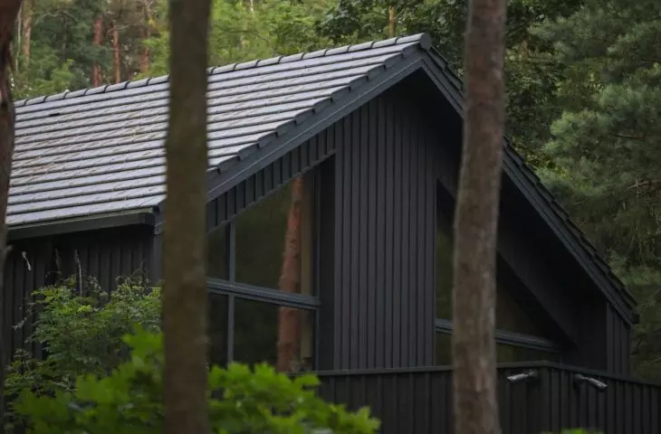 The body of the house harmoniously harmonizes with the surroundings