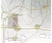diagram of pedestrian path connection and proposal for park expansion
