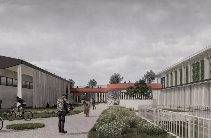widok na wnętrze urbanistyczne od strony wschodniej