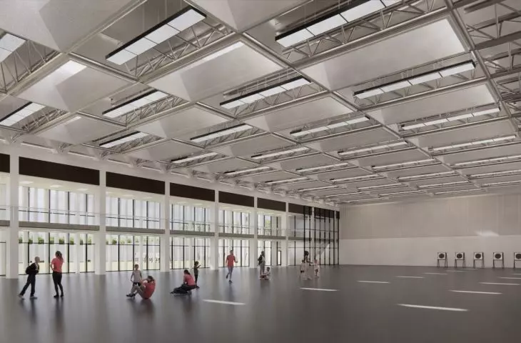 interior of the archery hall