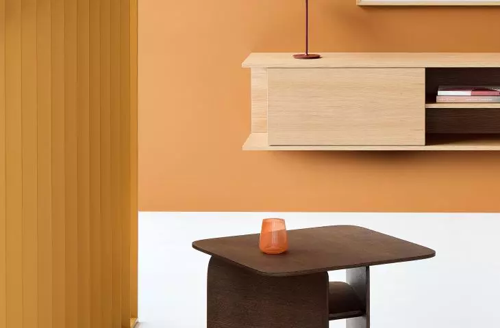 Carde table, design: Maja Ganszyniec Studio; Tivi RTV cabinet, design: Piotr Kuchcinski