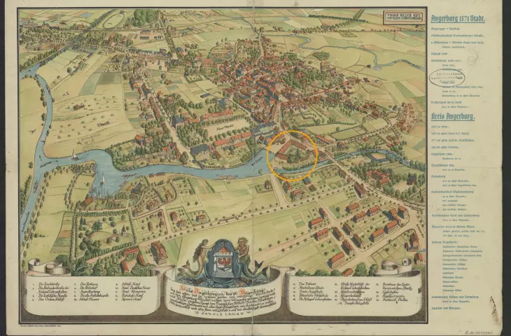 Mapa okolic i plan miasta Węgorzewo z 1936 r.