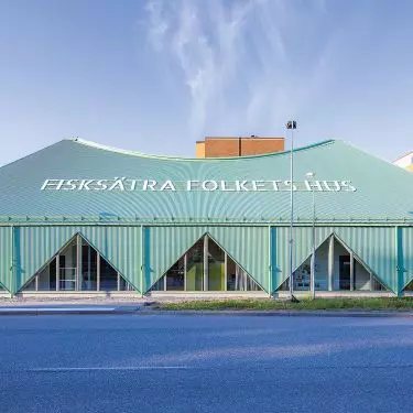 Fisksätra Folkets Hus, Sweden, by sandellsandberg arkitekter, Stockholm. GreenCoat Pro BT in Silver Fir Green