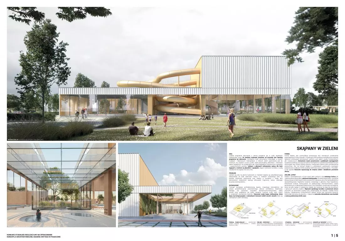 Wyróżnienie za
projekt basenu skąpanego w zieleni
