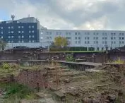 The ruins of the Krakow Fortress in the southern part of the Mogilskie Roundabout