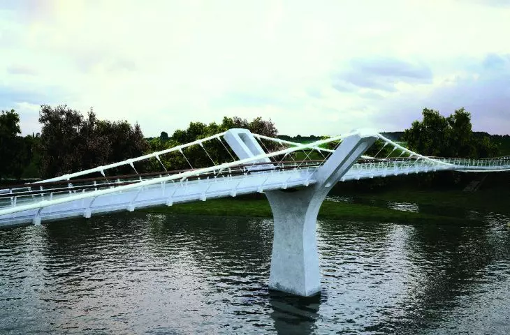 zwycięski projekt kładki pieszo-rowerowej nad rzeką Bug w Niemirowie