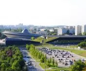 Katowice. Spodek and International Congress Center View from the observation deck of the Silesian Museum in Katowice.