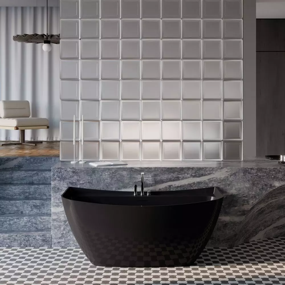 Bathtub from the Harda collection - vanadium, soft matt