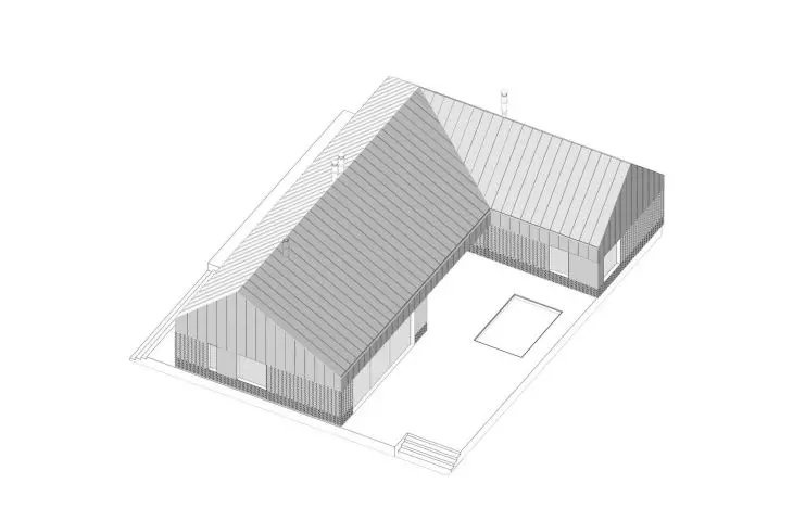 Openwork house - axonometry