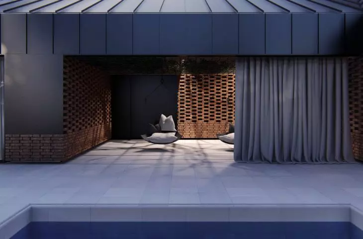 Partially covered terrace