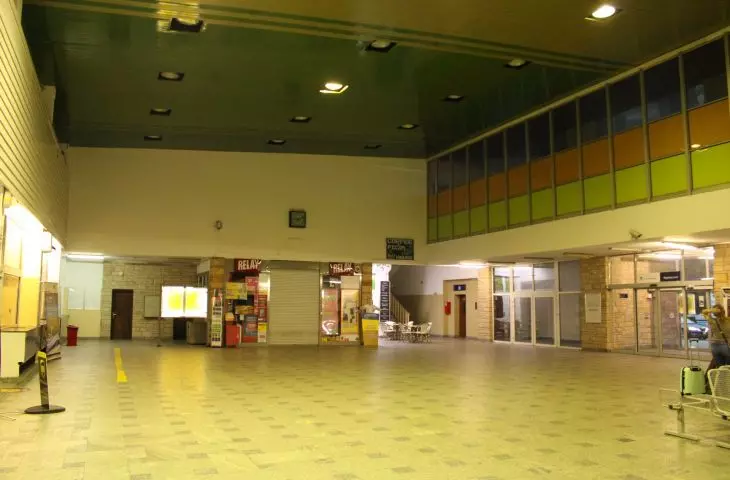 The hall of the railroad station in Slupsk