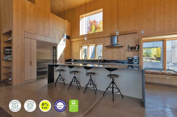 Thanks to their unique technologies, Rubio Monocoat products have received many internationally recognized certifications, including Eurofins Gold and GreenGuard Gold