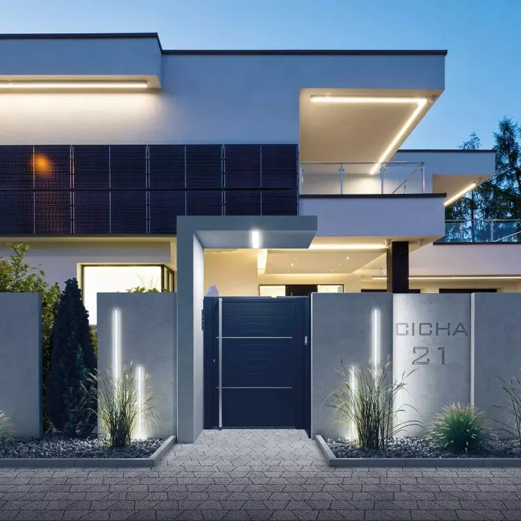 Entrance portal with LED lighting