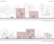 South elevation, west elevation