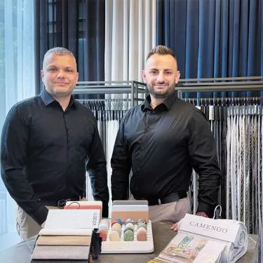 Założyciele marki Warszawskie Firany – od lewej Patryk Bartkowski i Maciej Sikora