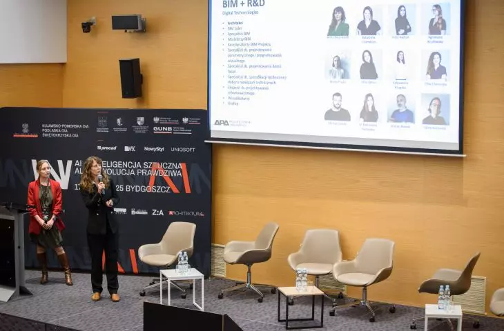 Anna Wojcieszek and Marta Pisula (APA Wojciechowski) showed how the APA Wojciechowski office uses AI