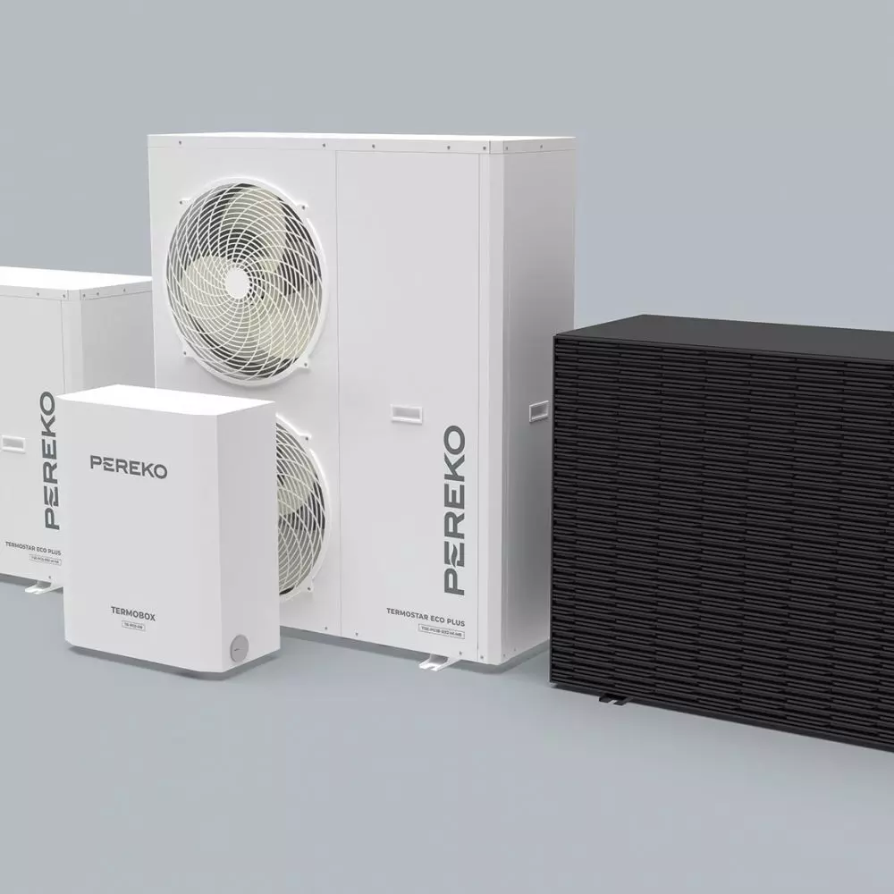 Pompy ciepła, od lewej: TERMOSTAR ECO, TERMOSTAR ECO PLUS wraz z modułem TERMOBOX, TERMOSTAR PRO