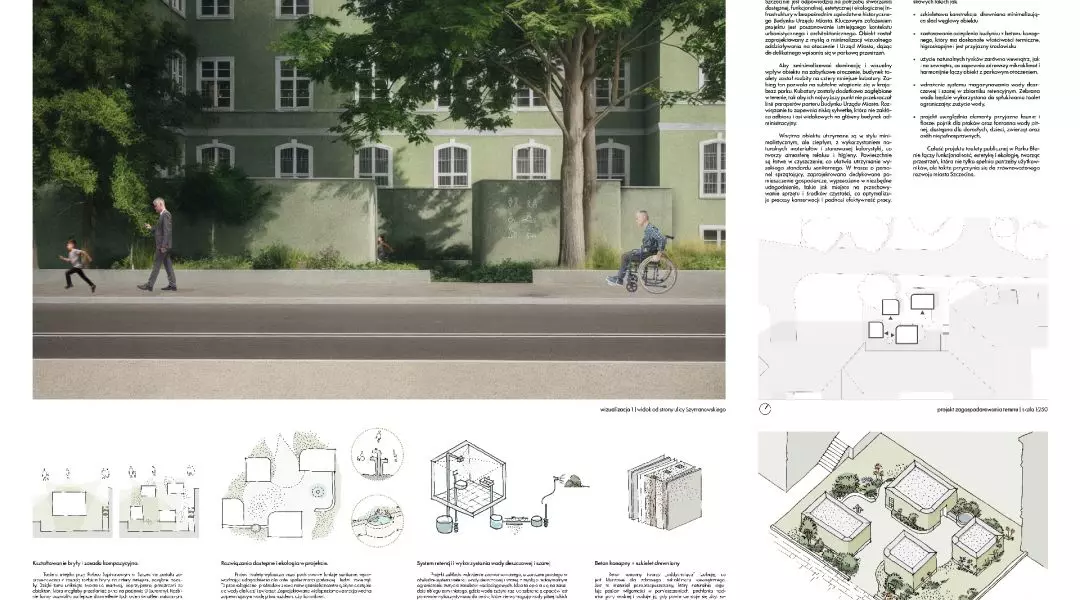 Nagroda specjalna (Eko projektowanie) w konkursie Projekt Łazienki 2025, proj.: Gabriela Zielińska, Wojciech Zabłocki