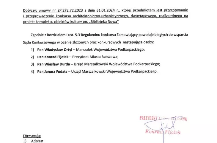 Letter on the appointment of an expert by the Contracting Authority dated 12/11/2025. 