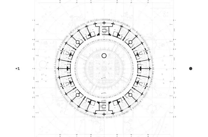 budynek A, dormitorium i wirydarz