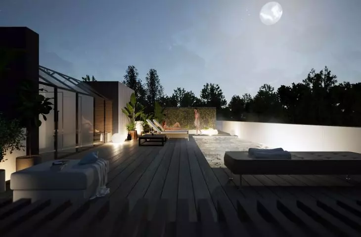 Strefa spa na dachu domu