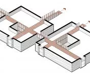 Scheme of construction and connection of atrial volumes