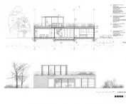 cross-section, south elevation