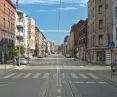 The southern section of Wolności Street in Chorzów in 2019