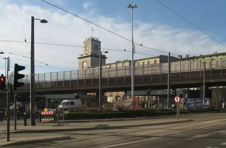 The flyover on the market in Chorzow