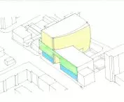 Composition scheme of the UBM office building in Krakow. 