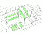 Scheme of greenery in the UBM office building in Krakow