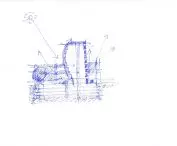Sketch, cross section of UBM office building in Krakow