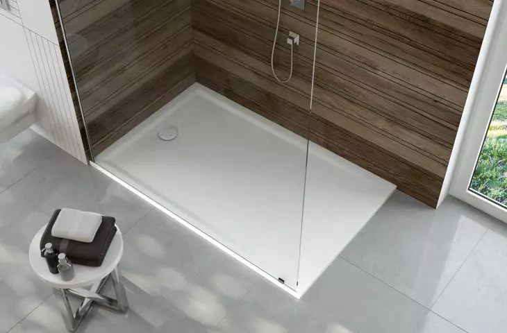 Space Mineral S series cast mineral shower tray