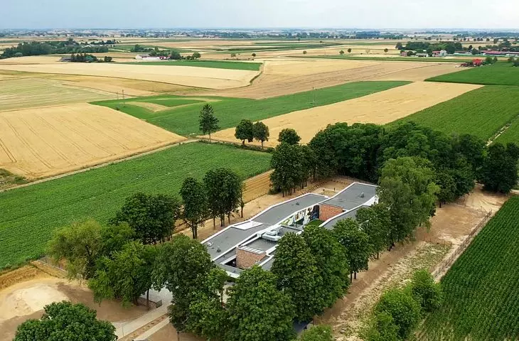Bird's eye view of the house