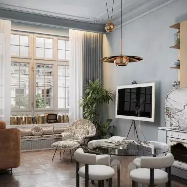 Interior of an apartment in a Siemens building in Lodz, Poland