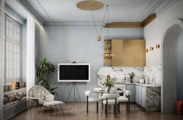 Interior of an apartment in a Siemens building in Lodz, Poland
