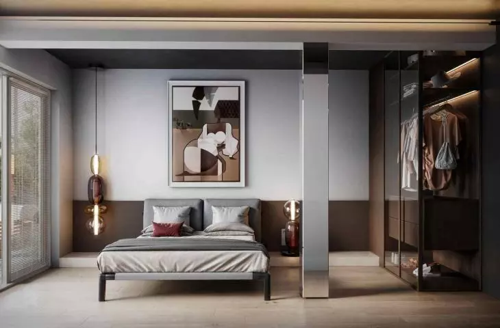 Interior of an apartment in a Siemens building in Lodz, Poland